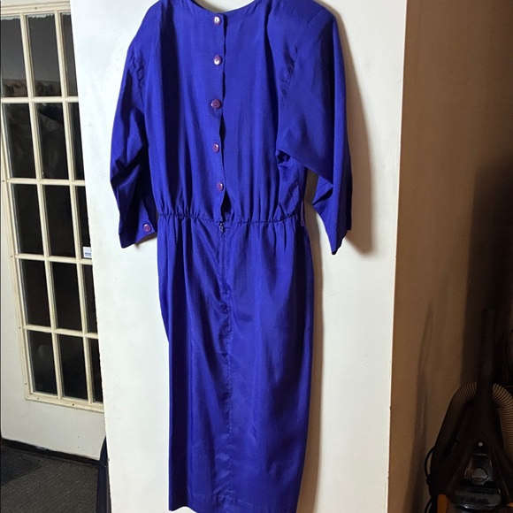 Elegant Long Sleeve Blue Dress - Picture 1 of 7
